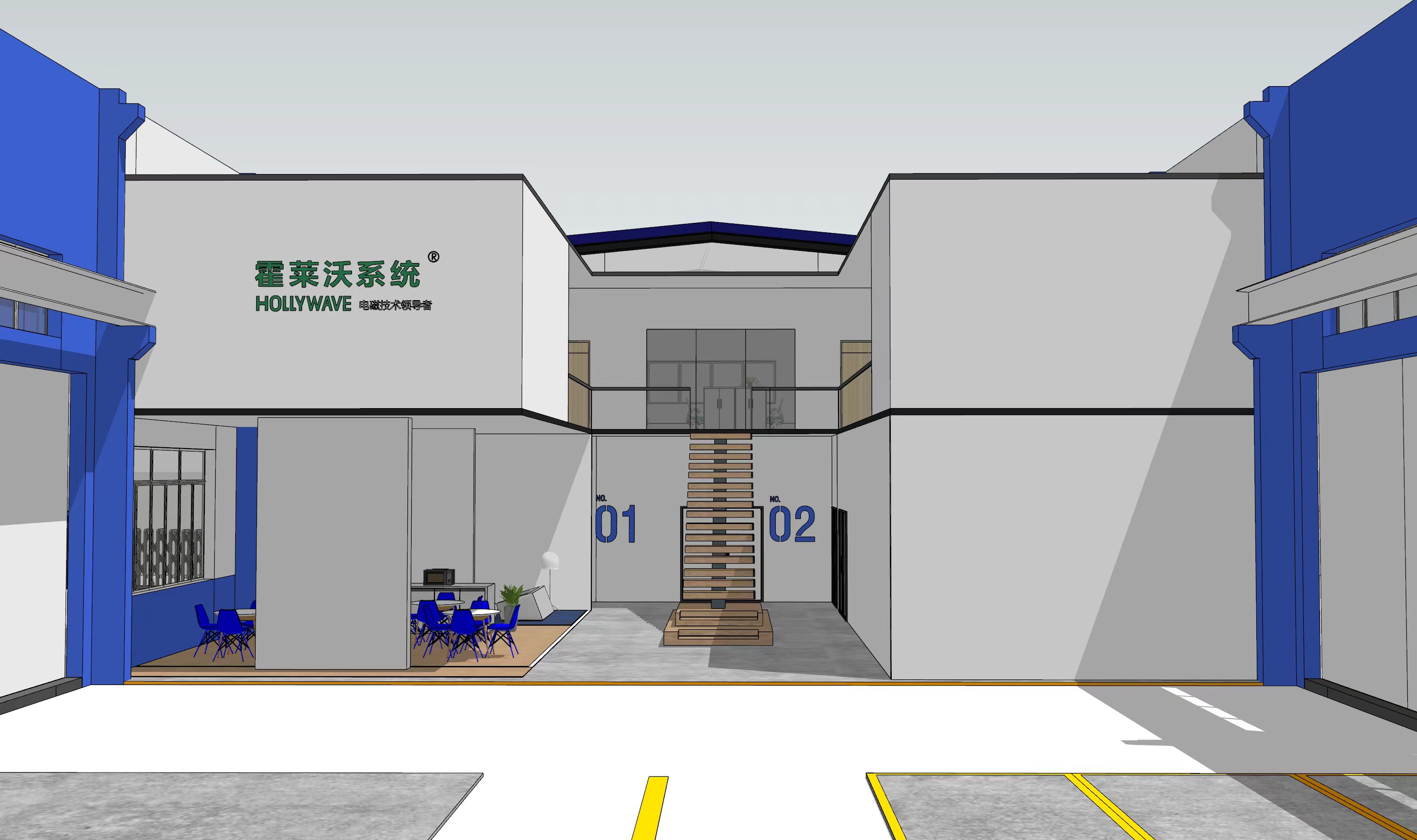 廠房鋼結(jié)構(gòu)搭建后，辦公室效果圖